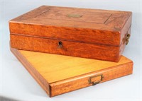 Antique Oak File Box + Storage Box