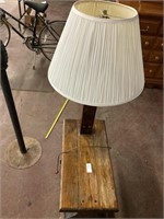 Wooden Table with lamp