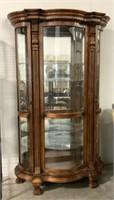 Lighted Mirrored Back Curio Cabinet- 7' tall
