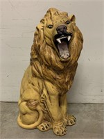 Bisque Porcelain Roaring Lion Statue