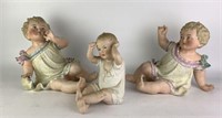 Heubach Bisque Porcelain Piano Babies