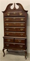 Mahogany Highboy 8 Drawer Chest with Queen Anne