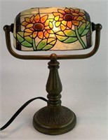 Stained Glass Desk Lamp with Metal Base