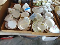 2 FLATS OF CUPS AND SAUCERS