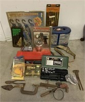 Assortment of Tools & Hardware-  Tie Downs,