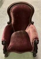 Victorian Style Upholstered Doll Chair