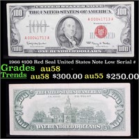 1966 $100 Red Seal United States Note Low Serial #