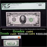 PCGS 1928B $20 Green Seal Federal Reserve Note Red