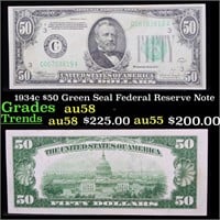1934c $50 Green Seal Federal Reserve Note Grades C