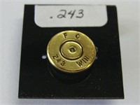 Handcrafted .243 Shell Casing Lapel Pin / Tie Tack