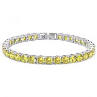 Round Cut 14.50 Ct Yellow Topaz Bracelet