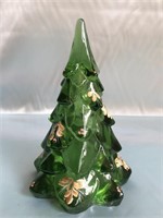 7.5 INCH FENTON GLASS HAND-PAINTED CHRISTMAS TREE