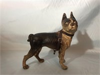 ANTIQUE CAST IRON BOSTON TERRIER 8.5 INCHES TALL