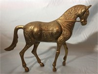VERY ORNATE 9 INCH BRASS HORSE MADE IN PAKISTAN
