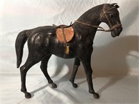 ANTIQUE 11 INCH BLACK HORSE. CREATED BY MOLDING