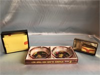 MADE IN JAPAN STAINED GLASS ASHTRAYS WITH A