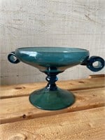 Vintage Glass Turquoise Bowl