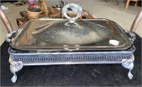 silver plate casserole holder / server