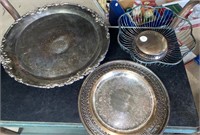 Silver plate trays and platters