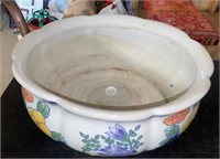shallow porcelain flower pot
