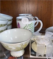 coffee cups, tea cup, and small tea cup candle