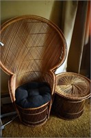 Wicker chair and side table