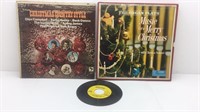 Christmas Vinyl LP Records and a 45 RPM Record