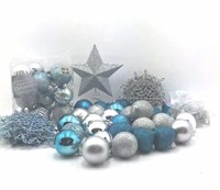 Silver and Blue Ornaments, Star, and Ornament