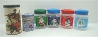 4 Christmas Canisters and 2 Tins