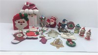 Assorted Christmas Ornaments & Santa Claus Coaster
