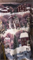 Winter Village Scene Throw Blanket