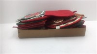 Box Lot of Christmas Potholders and Oven Mitts