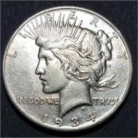 1934-S Peace Dollar - KEY DATE & HIGHER GRADE