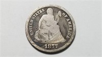 1877 CC Seated Liberty Dime