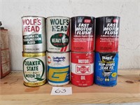 Lot of 8 Oil Cans - Full
