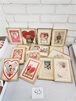 Lot of Vintage Framed Valentines