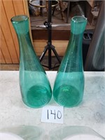 Pair of Vintage Hand Blown Decanters
