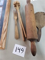 Primitive Utensils, Rolling Pin and Butter Paddle
