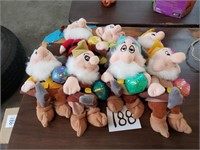 Lot of Seven Dwarves Plush Dolls
