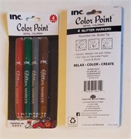 Color Point glitter markers x2