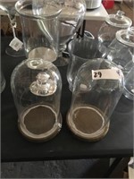 Glass Covered Jars & Vases (4) PCS