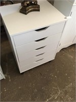 White Five Drawer Cabinet ( 16" x 20" x 26" T)