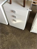 White Three Drawer Cabinet ( 16" x 17" x 24"T)