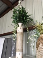 Tall White Vase & Flowers (28" T)