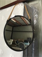 Round Mirror W/ Rope Hanger (24" Dia)