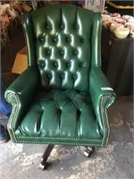 Green Leather Office / Computer Chair