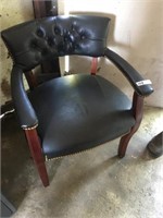 Blue Leather Arm Chair