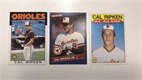 3- 1986 Cal Ripken Jr. Baseball Cards