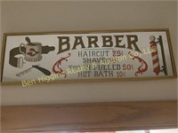 17.5” W x by 6"H Barber Mirrored  Sign