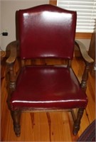 Wooden Chair w/Leather Seat